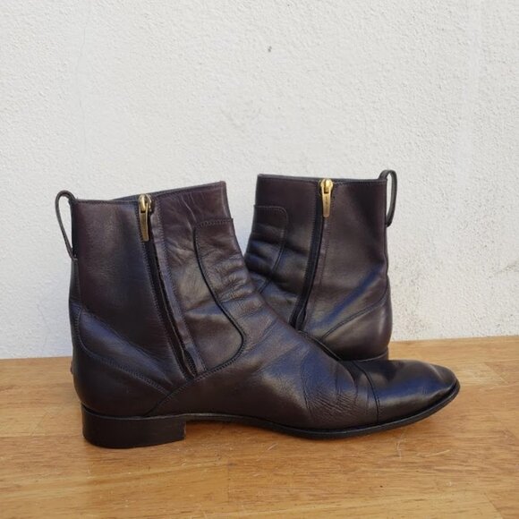 Sergio Rossi Brown Leather Chelsea Boots - Picture 7 of 12